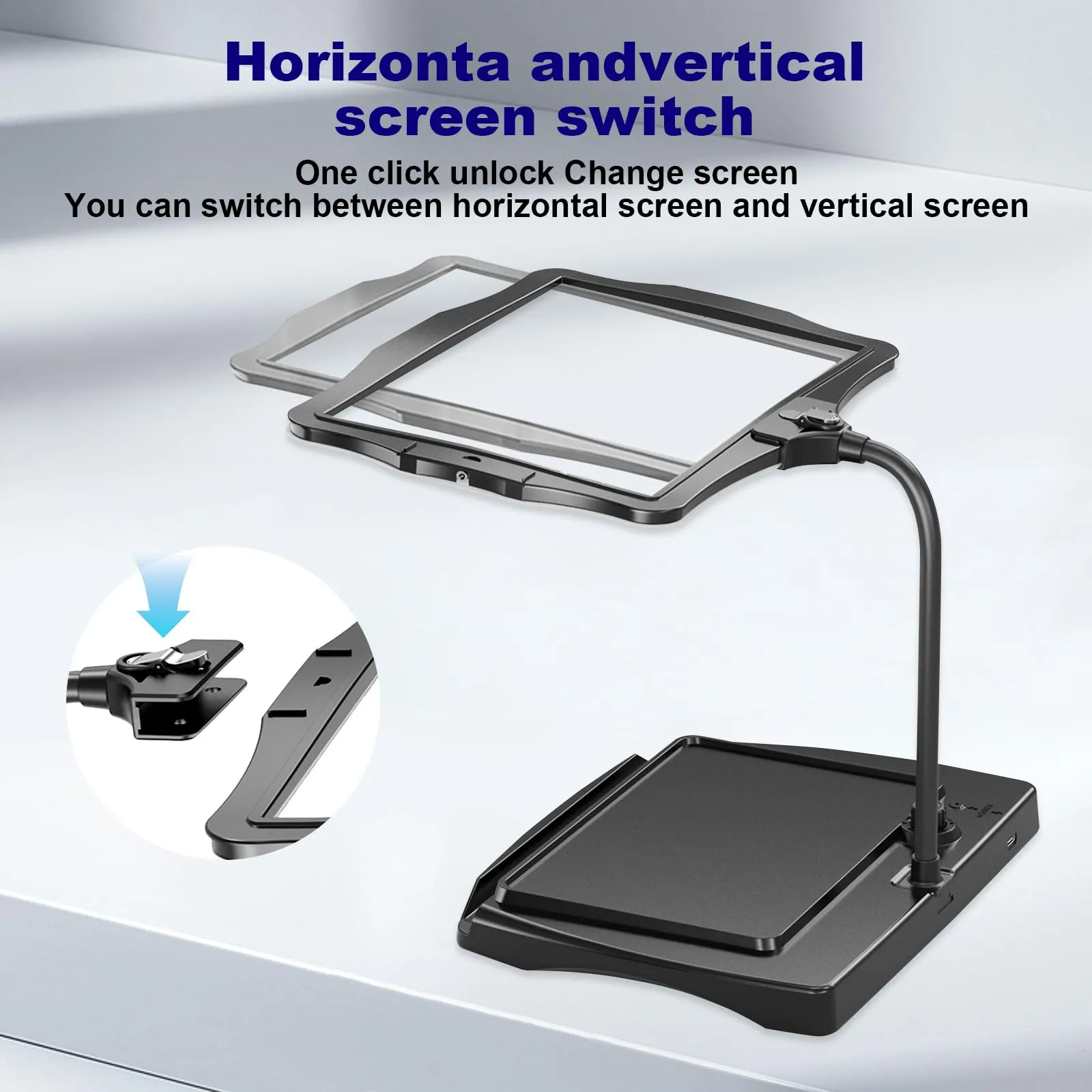 10X Square Magnifying Glass with Light and Stand, Real Glass LED Illuminated Magnifying Glass, 5 Color Modes Continuously Dimmable, Hands-Free Mag Desk Lamp with Clamp for Reading Craft Hobby Closing Work, Black 8079-2