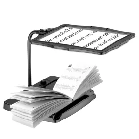 10X Square Magnifying Glass with Light and Stand, Real Glass LED Illuminated Magnifying Glass, 5 Color Modes Continuously Dimmable, Hands-Free Mag Desk Lamp with Clamp for Reading Craft Hobby Closing Work, Black 8079-2