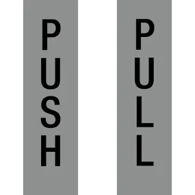 2 Pack Apli Pull Push Self Adhesive Sign Silver Sticker Decal