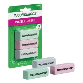 3Ct Pastel Wedge Eraser Ticonderoga (Pack of 12)