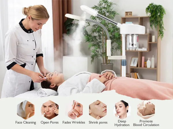 #4007 2 in1 Facial Steamer LED Magnifying Lamp Hot Ozone Beauty Salon Face Equipment