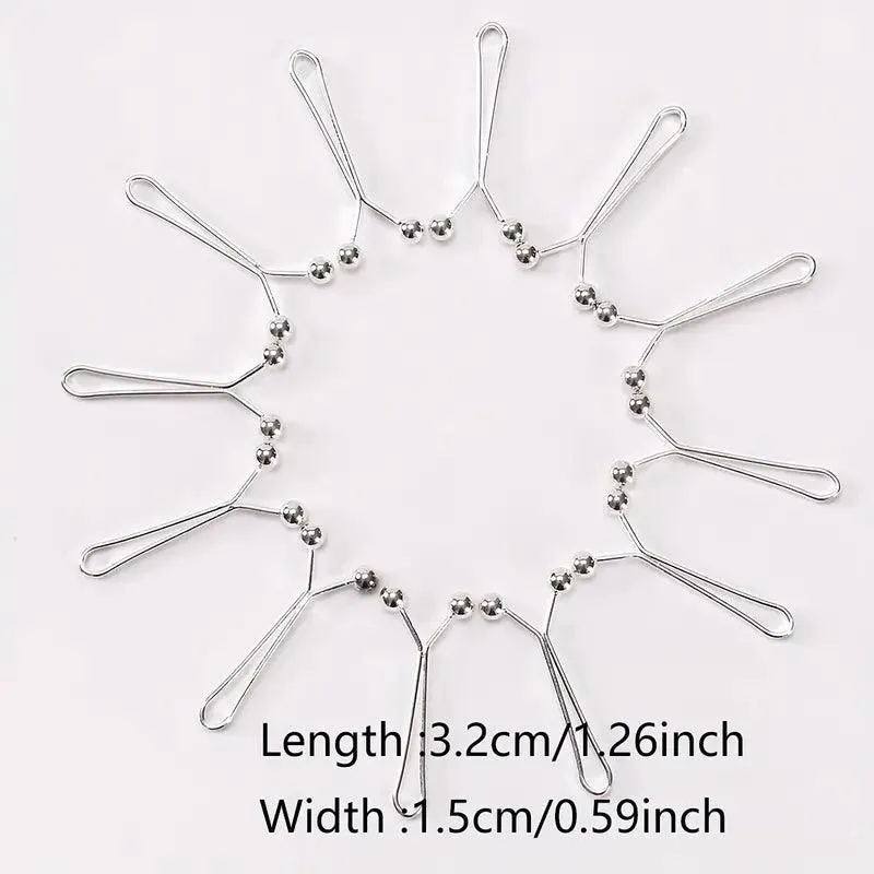 4/8/12 Pcs Basic Hijab Pins- Silver