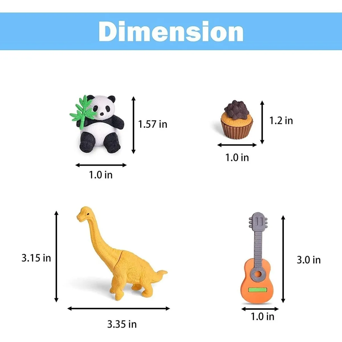 58 Pcs Animal & Food Erasers Gifts for Kids