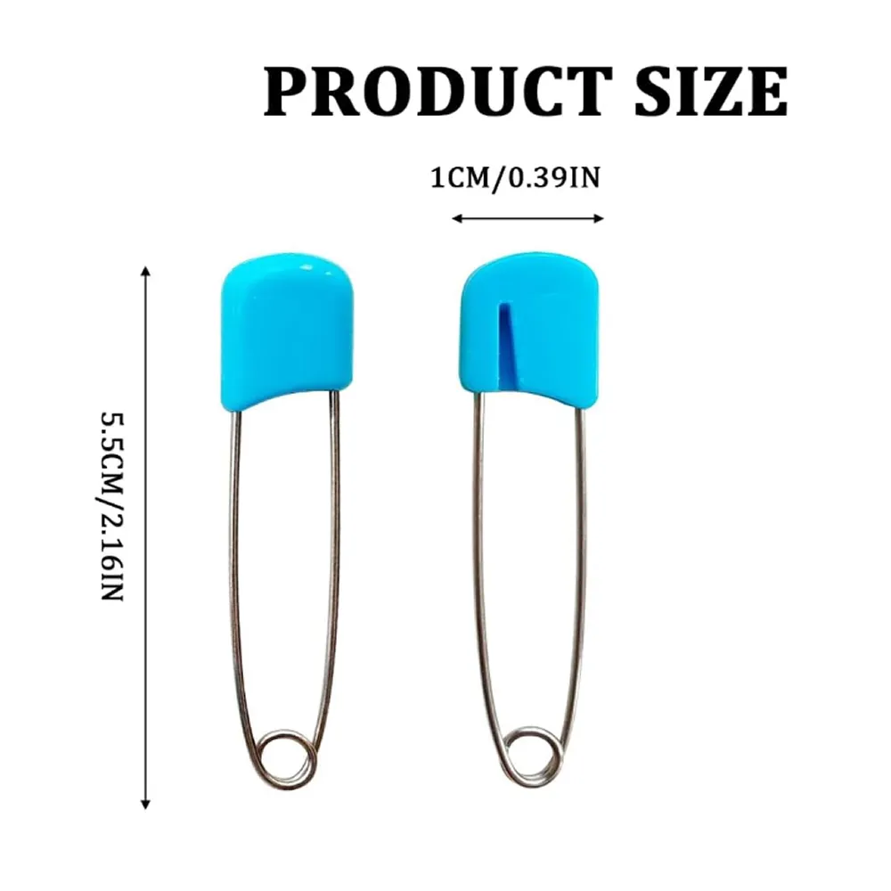 6-Piece Assorted Colors Locking Clasp Safety Pins My-496