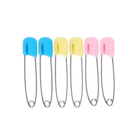 6-Piece Assorted Colors Locking Clasp Safety Pins My-496