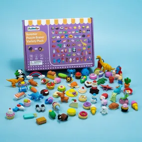 70 Pcs Puzzle Erasers: Animals Plants Desserts - Wholesale