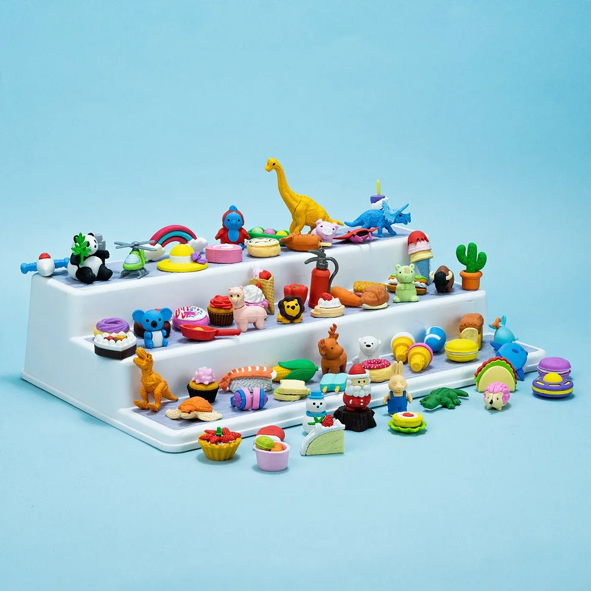 70 Pcs Puzzle Erasers: Animals Plants Desserts - Wholesale