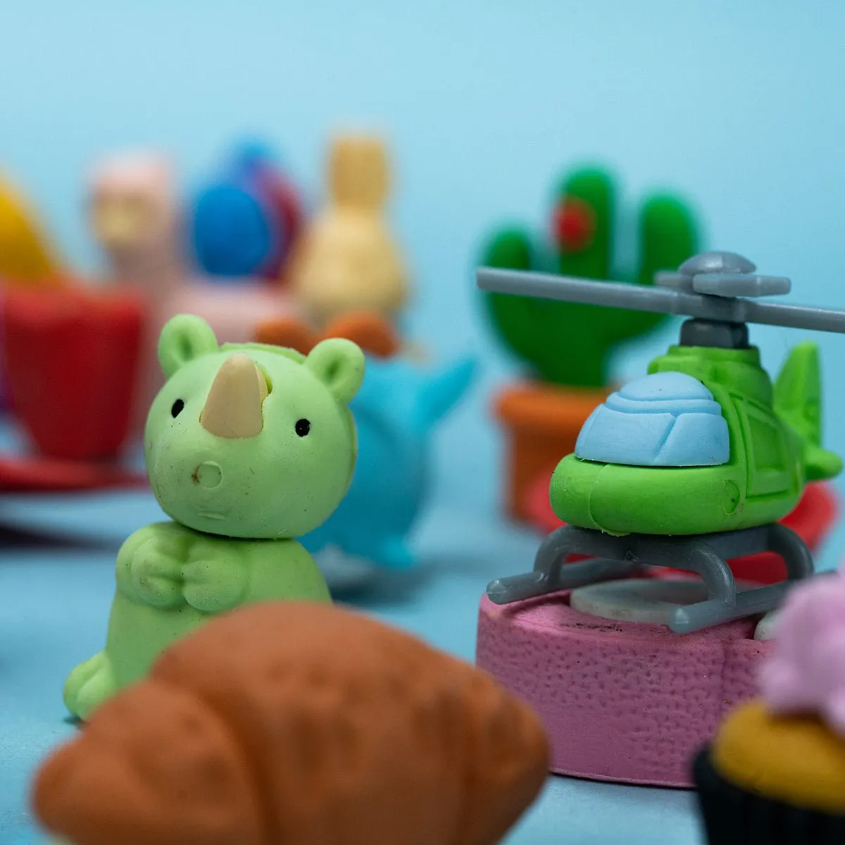 70 Pcs Puzzle Erasers: Animals Plants Desserts - Wholesale