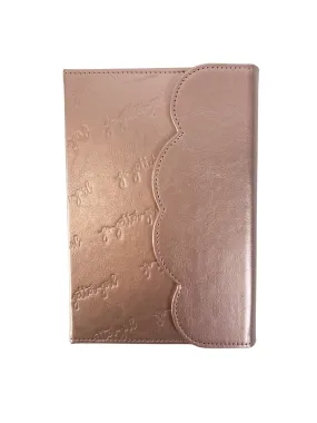 A5 Premium Lined Journal - Scalloped Closure- Shimmer Rose