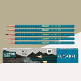 APSARA 2B High-Quality Wooden Drawing Pencils ( Pack of 10 )