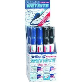 Artline 47 Wetrite Permanent Marker 1.5Mm Bullet Black Hangsell