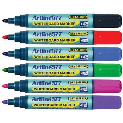 Artline 577 Whiteboard Marker 2Mm Bullet Assorted Wallet 6 Hangsell