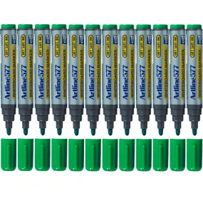 Artline 577 Whiteboard Marker 2mm Bullet Tip Green Box 12 Bulk