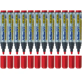 Artline 577 Whiteboard Marker 2mm Bullet Tip Red Box 12 Bulk