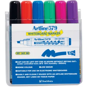 Artline 579 Whiteboard Marker 5Mm Chisel Assorted Wallet 6