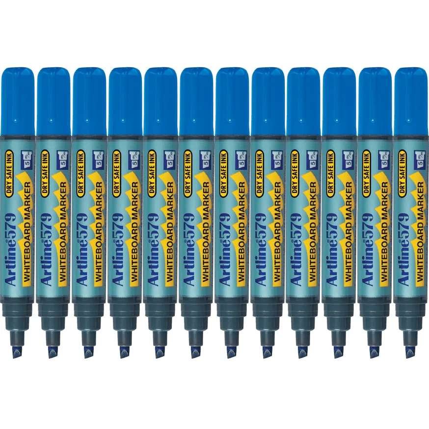 Artline 579 Whiteboard Marker 5mm Chisel Blue Box 12