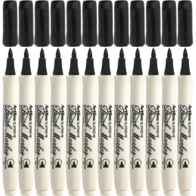 Artline Supreme Brush Marker Black Box 12