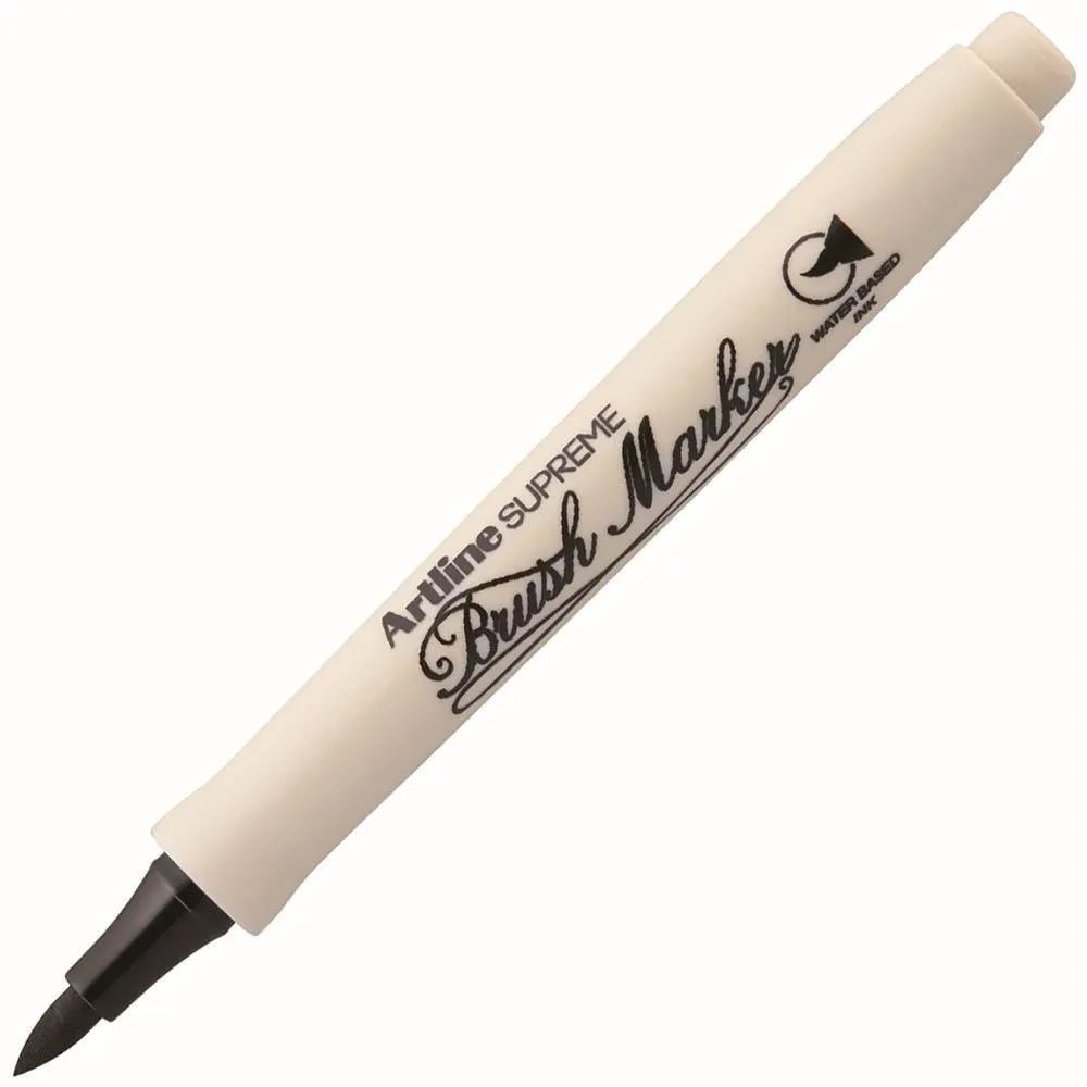 Artline Supreme Brush Marker Black Box 12