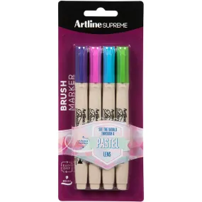 Artline Supreme Brush Marker Pastel Assorted Pack 4