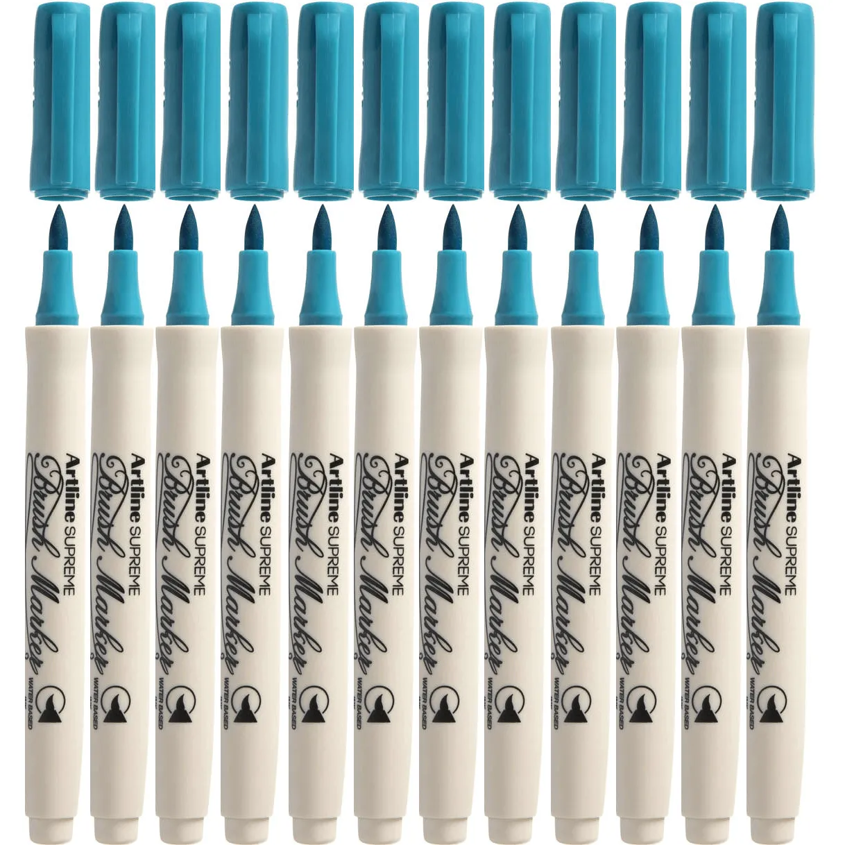 Artline Supreme Brush Marker Turquoise Box 12