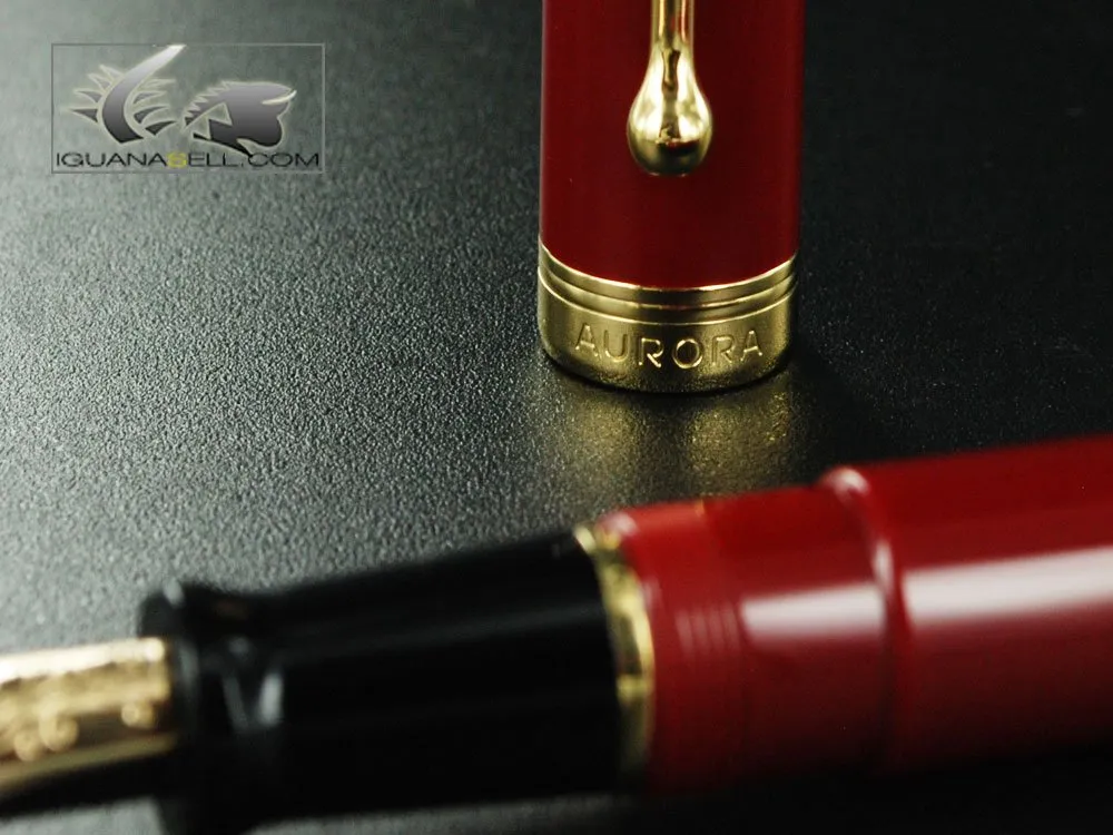 Aurora Talentum Burgundy w/ Gold Trim Bold Point Fountain Pen - AU-D12X-B