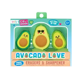 Avocado Love Eraser and Sharpener - Set of 3