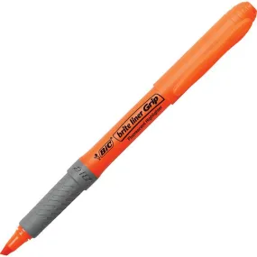 Bic Briteliner Grip Highlighter Pen Style Chisel Orange Box 12