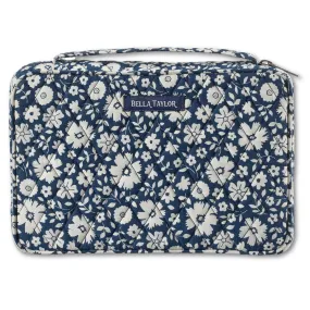 Bicolor Floral Navy Small Bible Cover