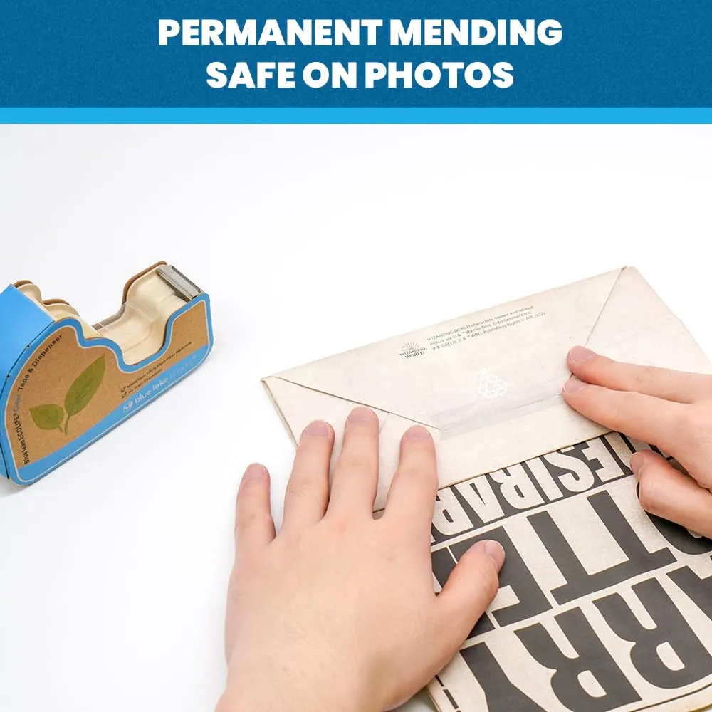 Blue Lake: Tape Dispenser with Plant-Based Tape Rolls – Plastic-Free, Sustainable, and Refillable
