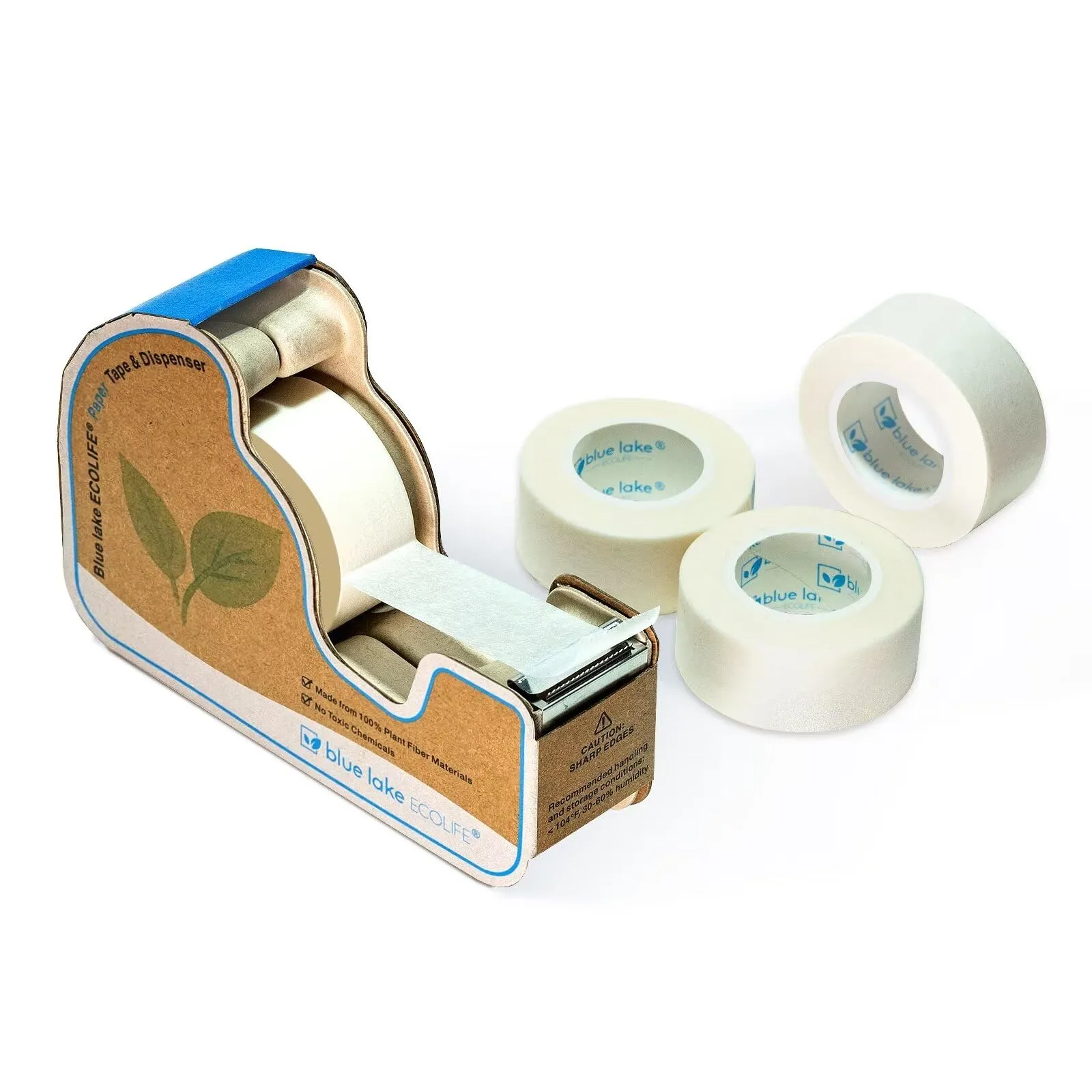 Blue Lake: Tape Dispenser with Plant-Based Tape Rolls – Plastic-Free, Sustainable, and Refillable