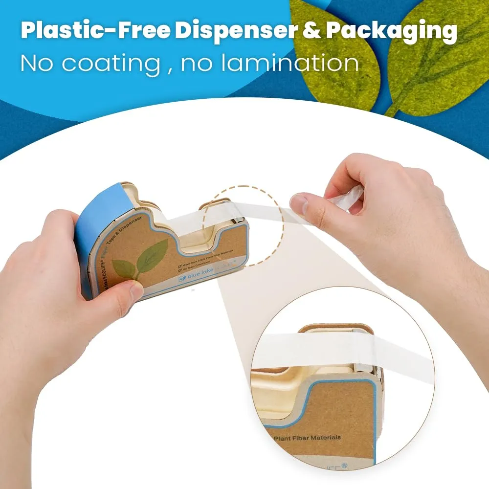 Blue Lake: Tape Dispenser with Plant-Based Tape Rolls – Plastic-Free, Sustainable, and Refillable