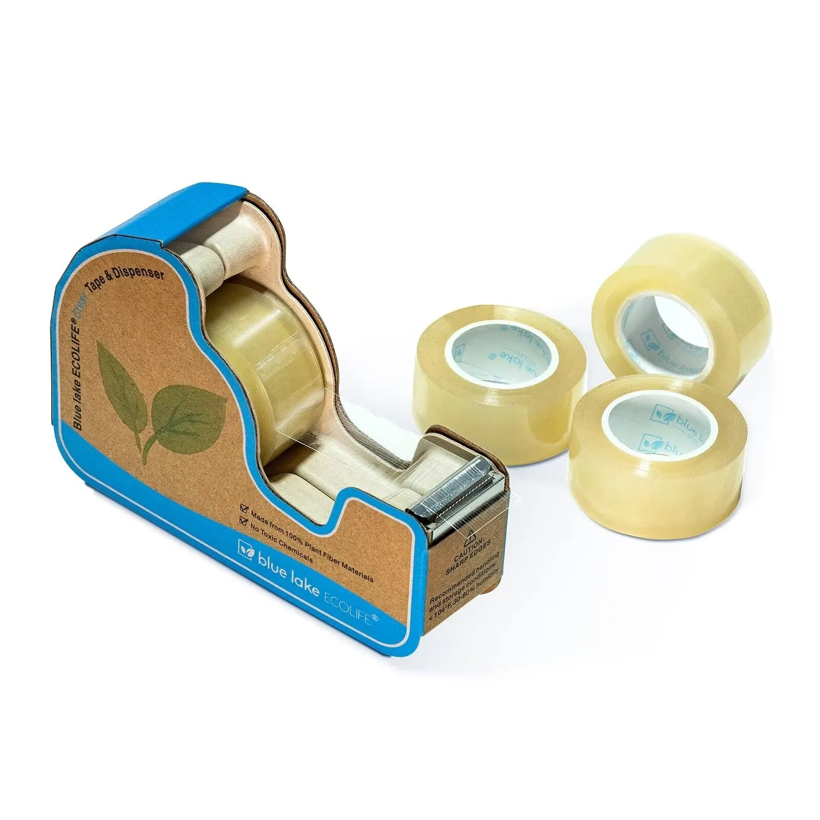 Blue Lake: Tape Dispenser with Plant-Based Tape Rolls – Plastic-Free, Sustainable, and Refillable