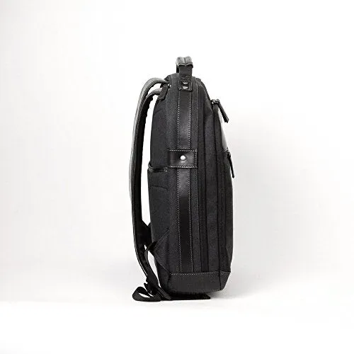 Boconi Bryant LTE City Leather 17" Laptop Backpack in Black