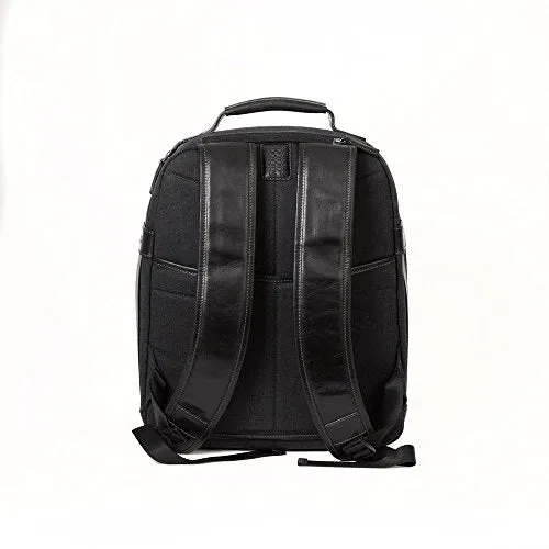 Boconi Bryant LTE City Leather 17" Laptop Backpack in Black