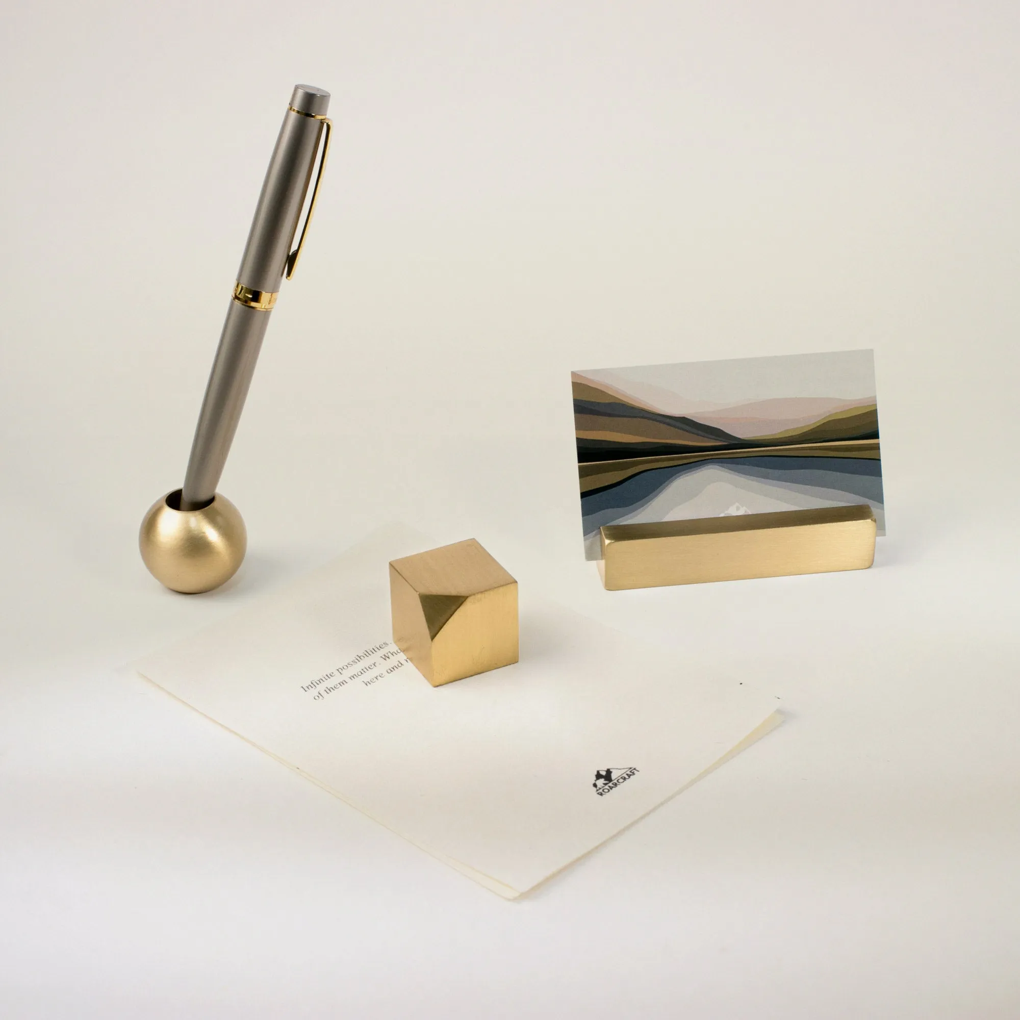 Brass Office Set - Set of 3