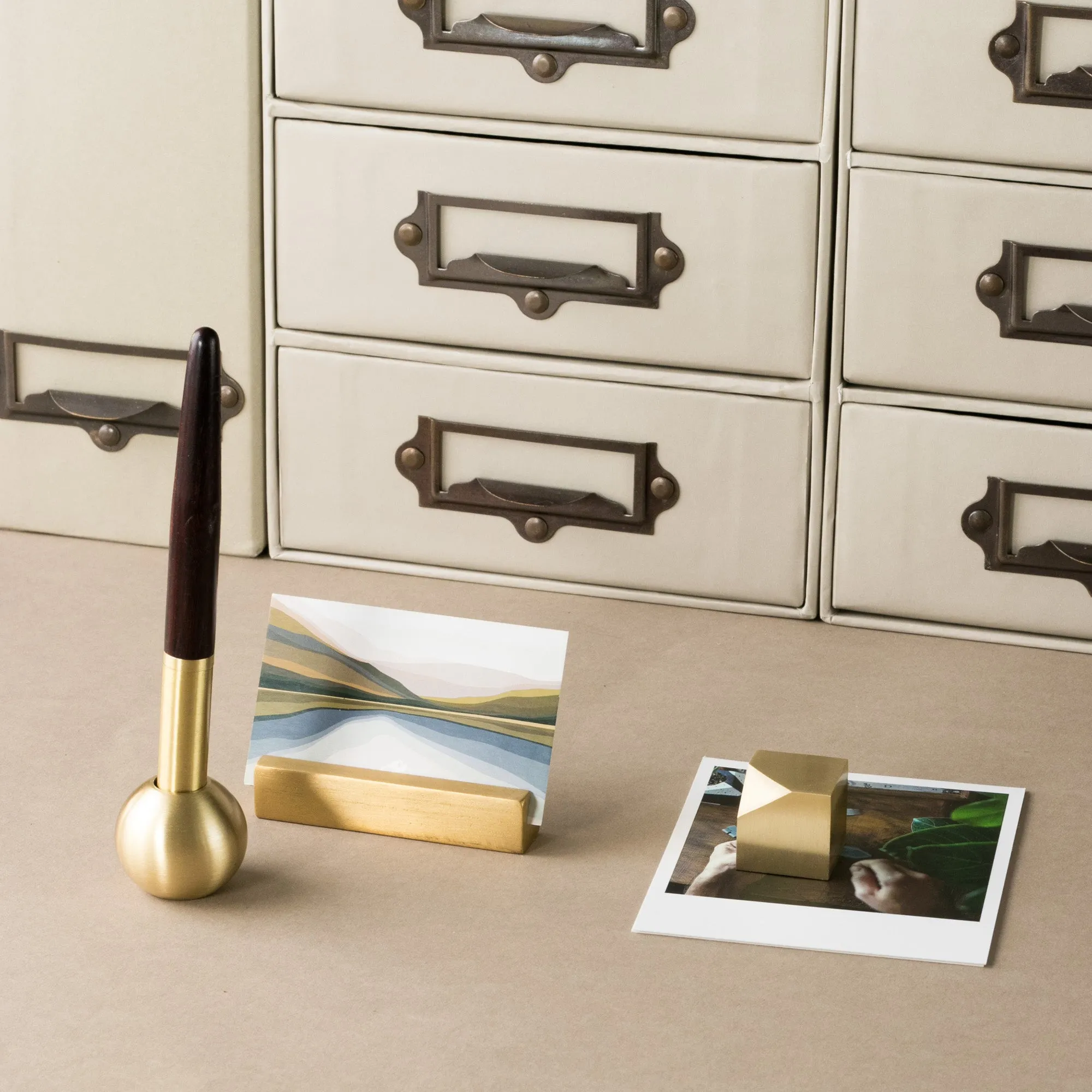 Brass Office Set - Set of 3