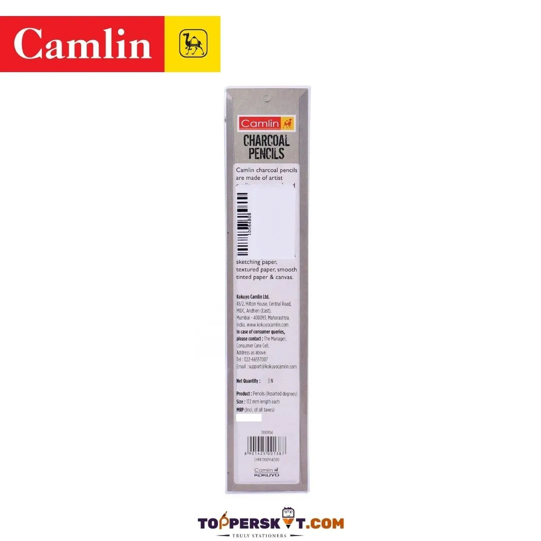 Camlin Kokuyo Charcoal Pencils with Three Grades ( Pack Of 3 )