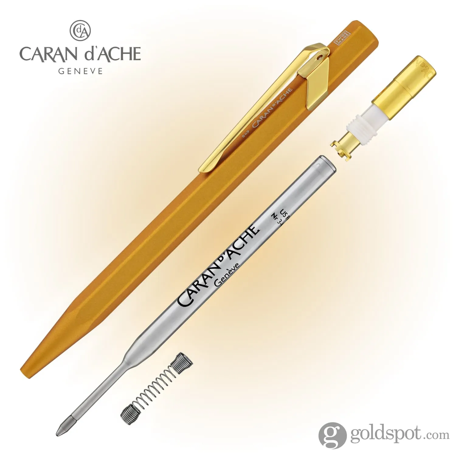 Caran d'Ache 849 Metal Collection Ballpoint Pen in Goldbar