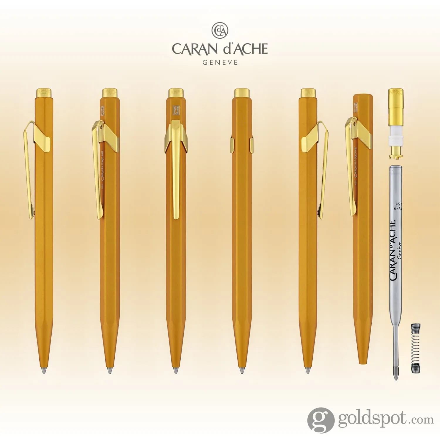 Caran d'Ache 849 Metal Collection Ballpoint Pen in Goldbar