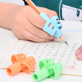 Children Pencil Holder Tools Silicone Two Finger Ergonomic Posture Correction Tools Pencil Grip Writing Aid Grip Correction School Supplies