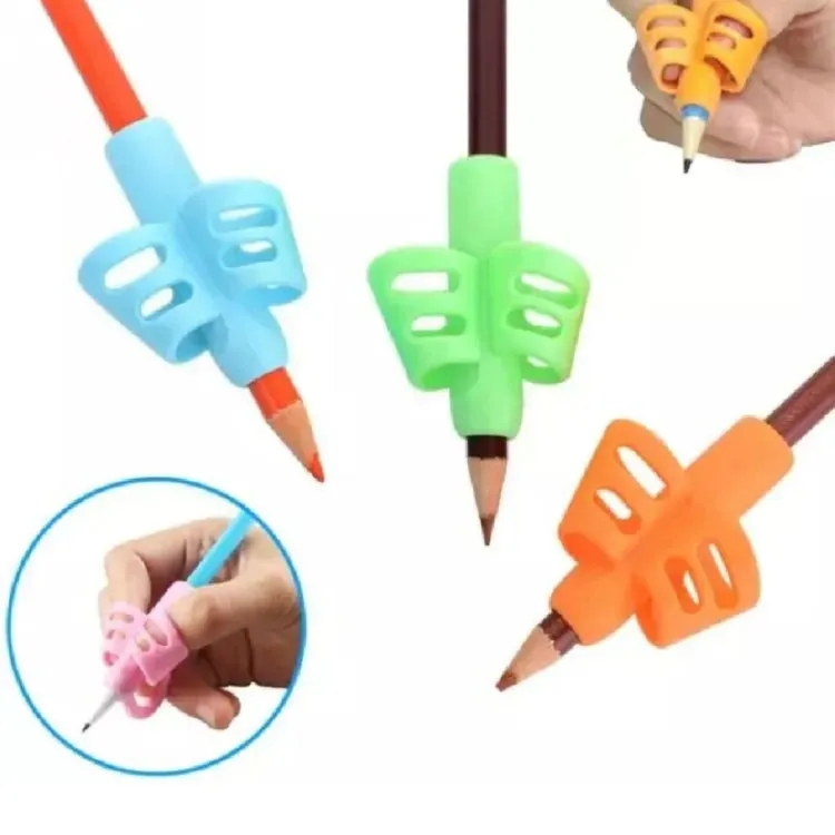 Children Pencil Holder Tools Silicone Two Finger Ergonomic Posture Correction Tools Pencil Grip Writing Aid Grip Correction School Supplies