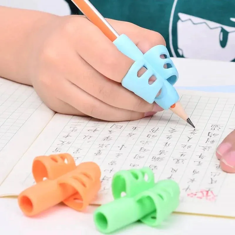Children Pencil Holder Tools Silicone Two Finger Ergonomic Posture Correction Tools Pencil Grip Writing Aid Grip Correction School Supplies