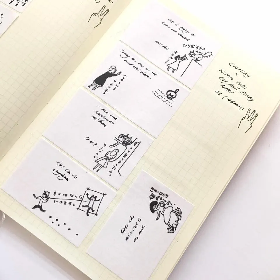 Classiky x Nishio Yuki Cat Roll Sticky Notes