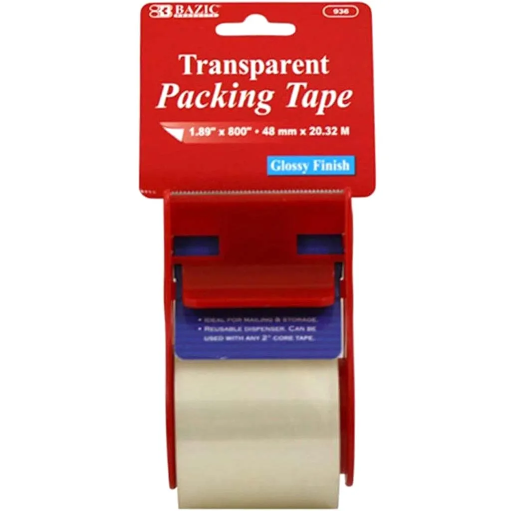 Clear Packing Tape with Dispenser 1.89in x 800in
