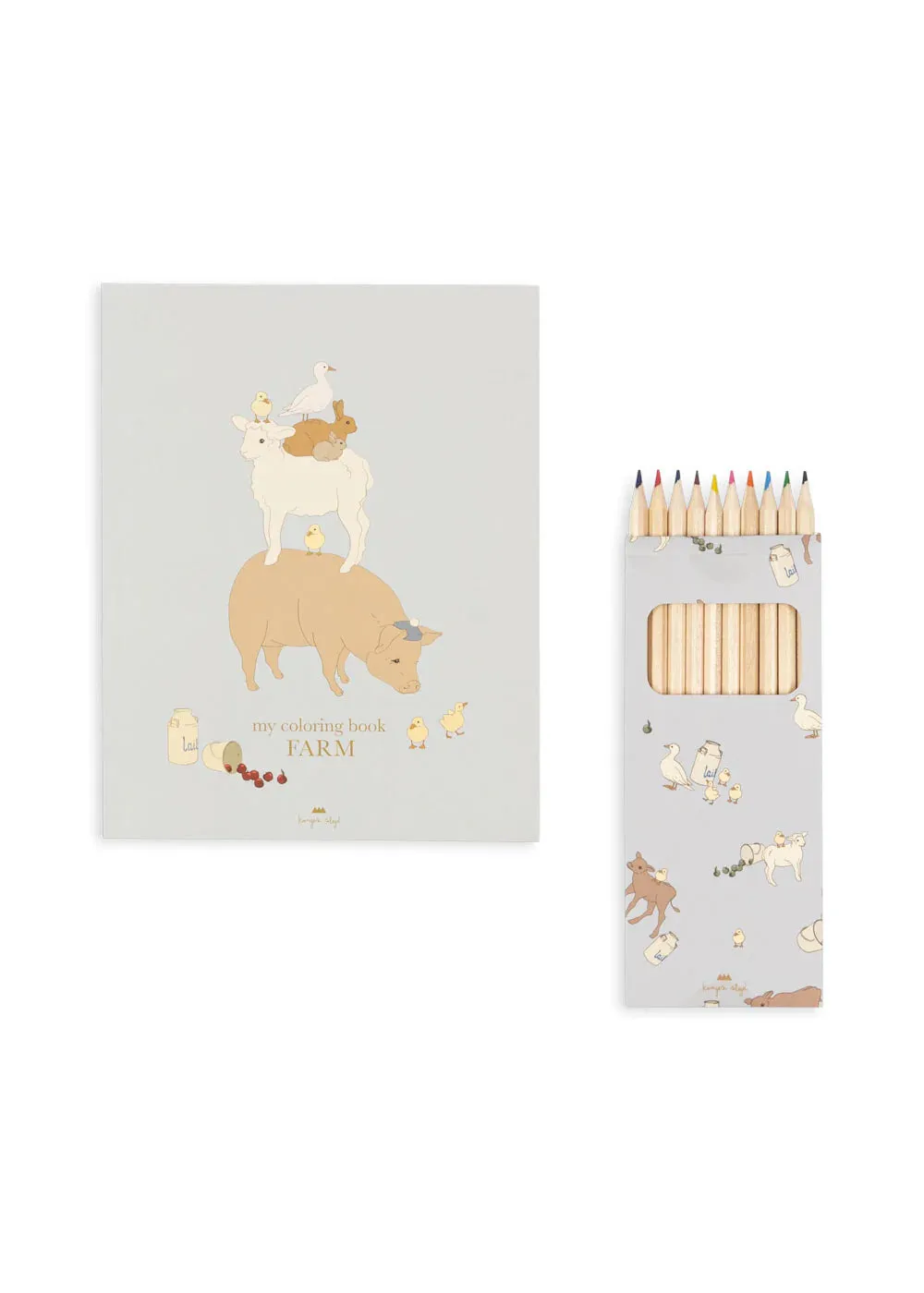 Coloring Book and Colored Pencils - Farm