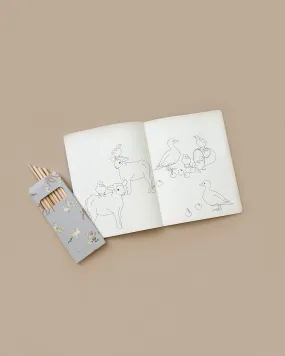 Coloring Book and Colored Pencils - Farm