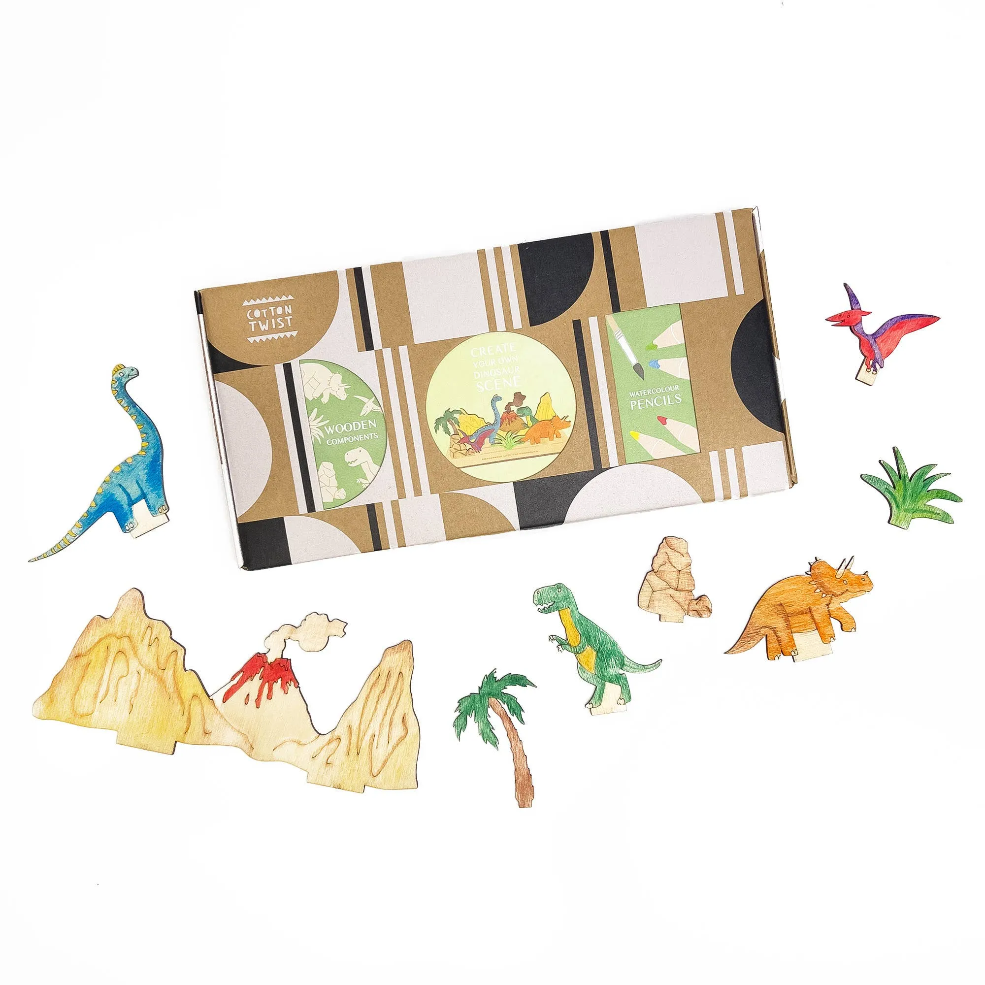 Cotton Twist Create Your Own Dinosaur Scene - DIY Craft Kit for Kids
