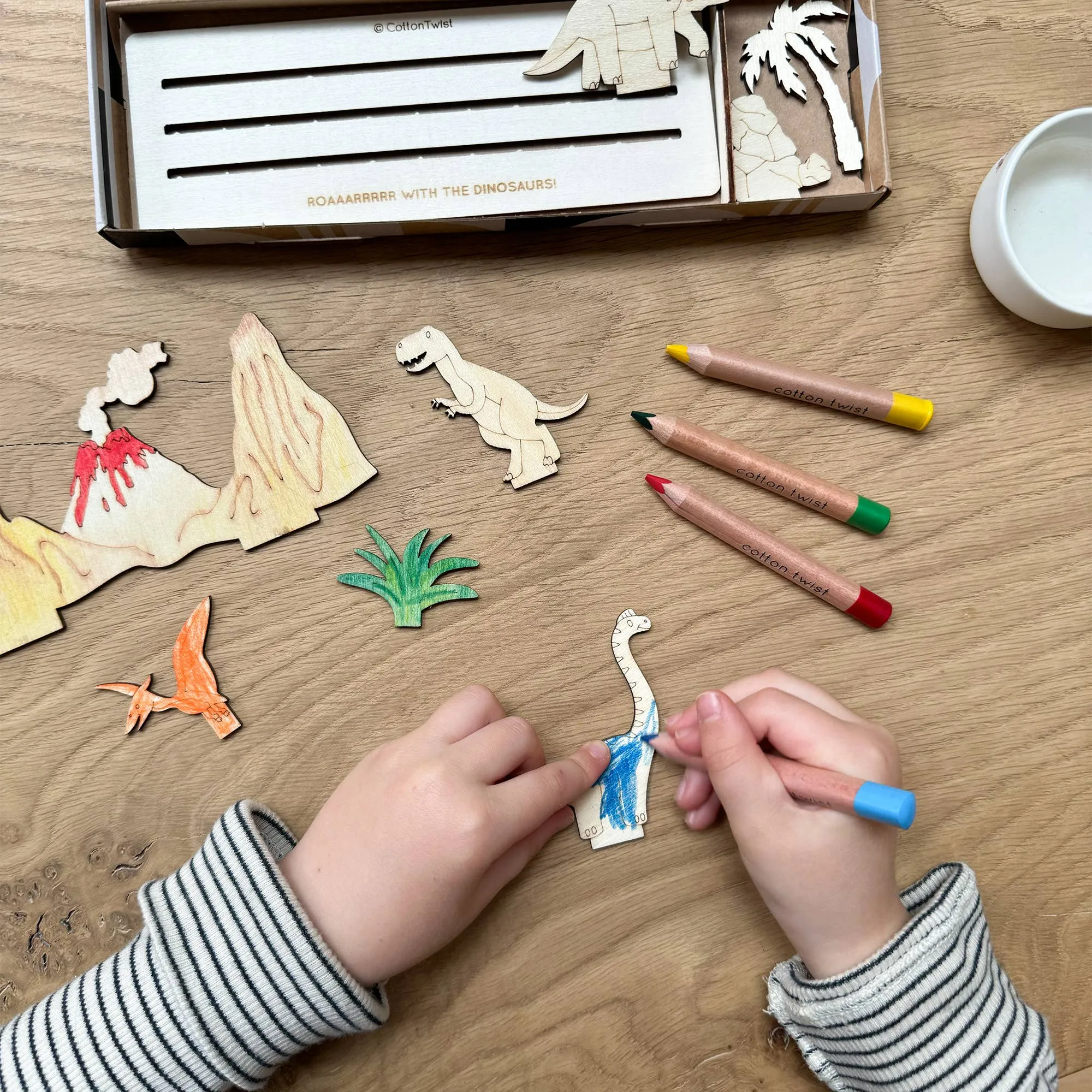Cotton Twist Create Your Own Dinosaur Scene - DIY Craft Kit for Kids