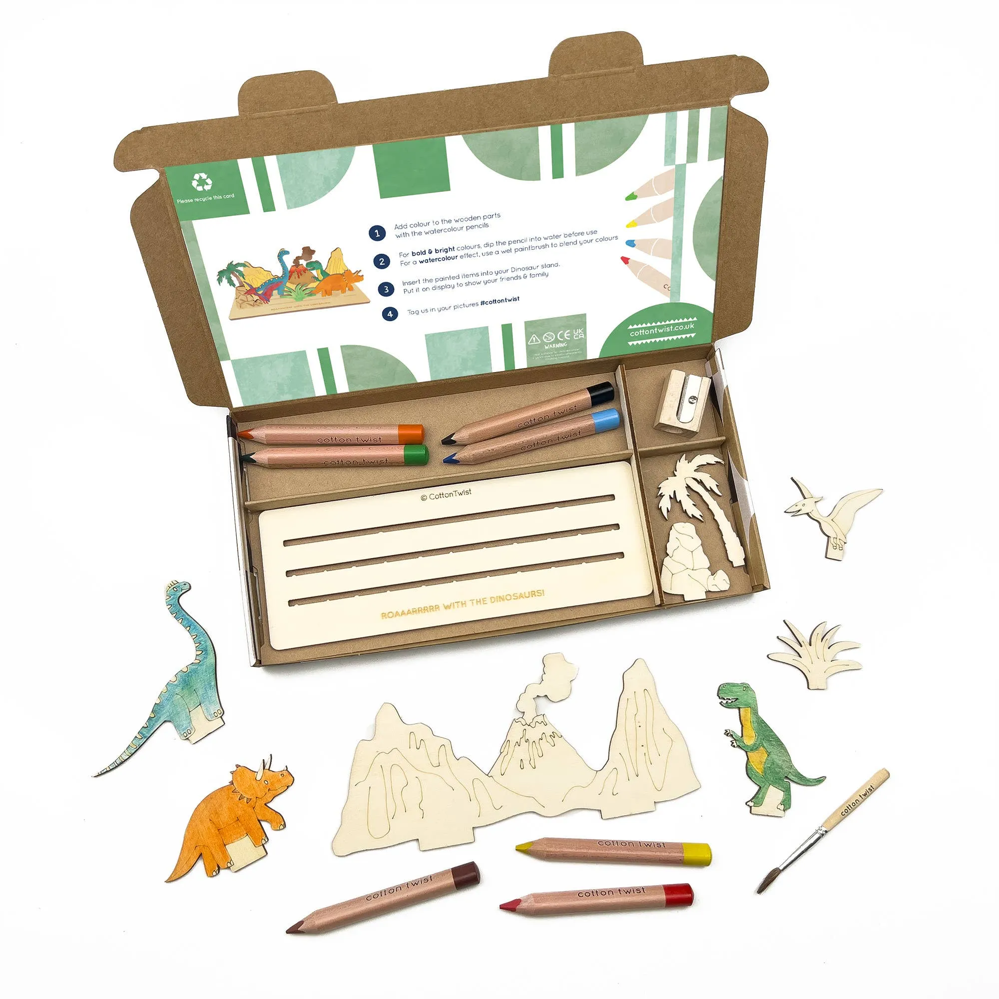 Cotton Twist Create Your Own Dinosaur Scene - DIY Craft Kit for Kids