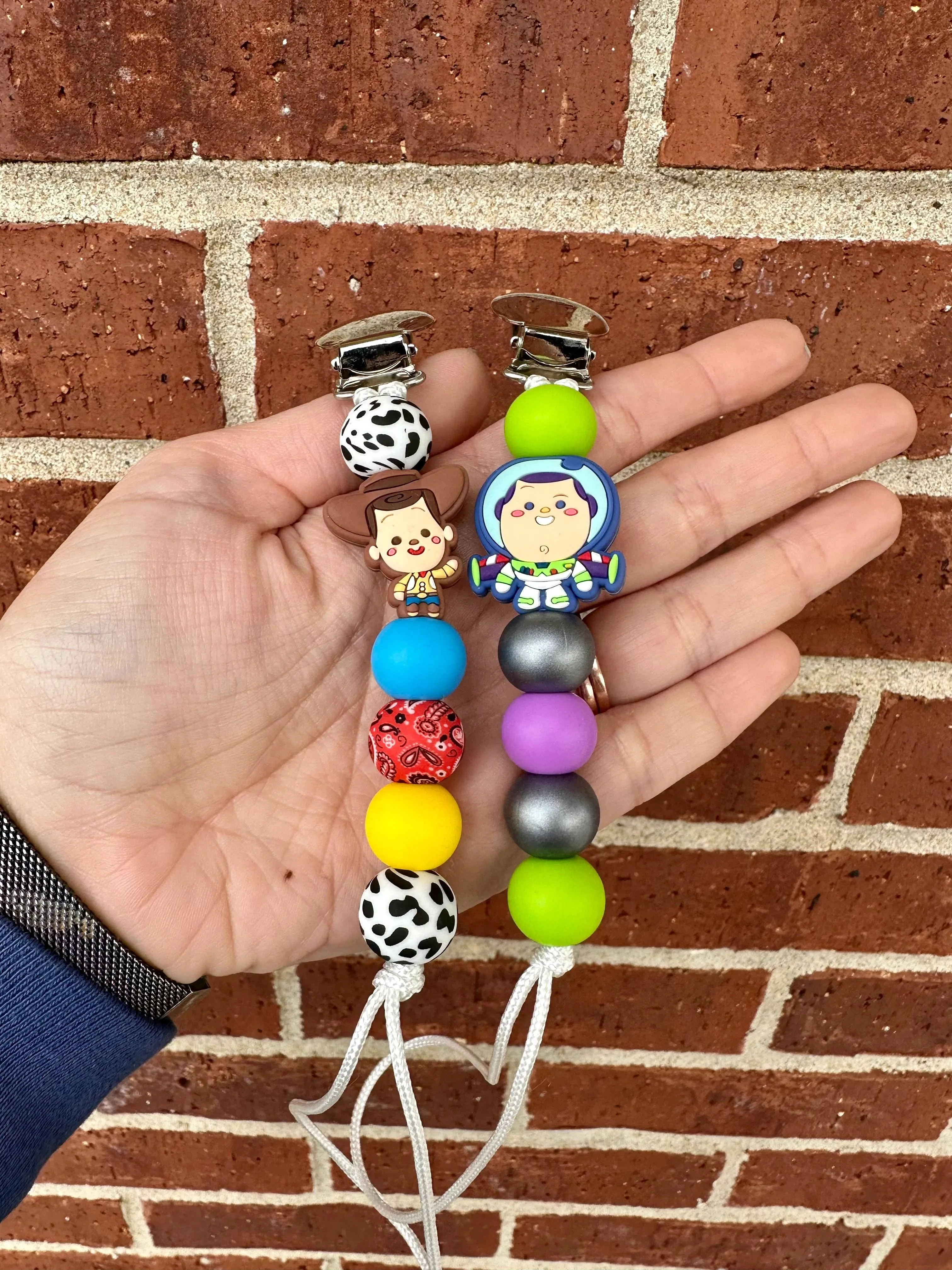 Cowboy or Spaceboy Pacifier Clip